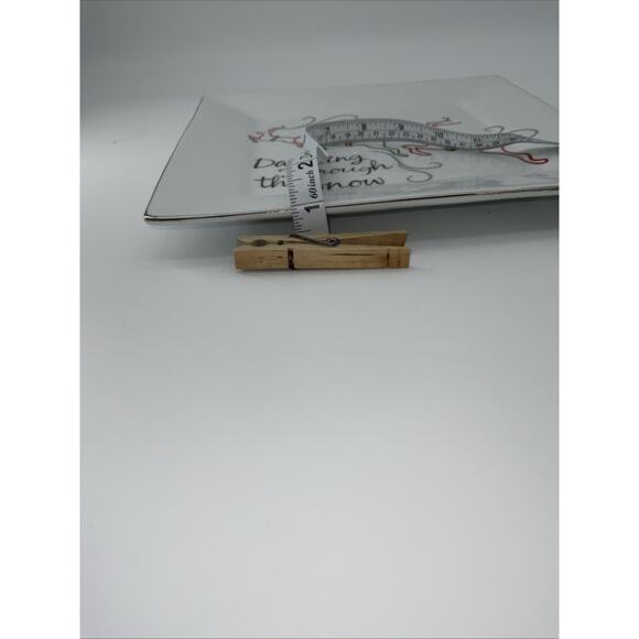St. Nicholas Sq Christmas Reindeer 10" Serving Plate Dashing Through the Snow - Picture 5 of 5